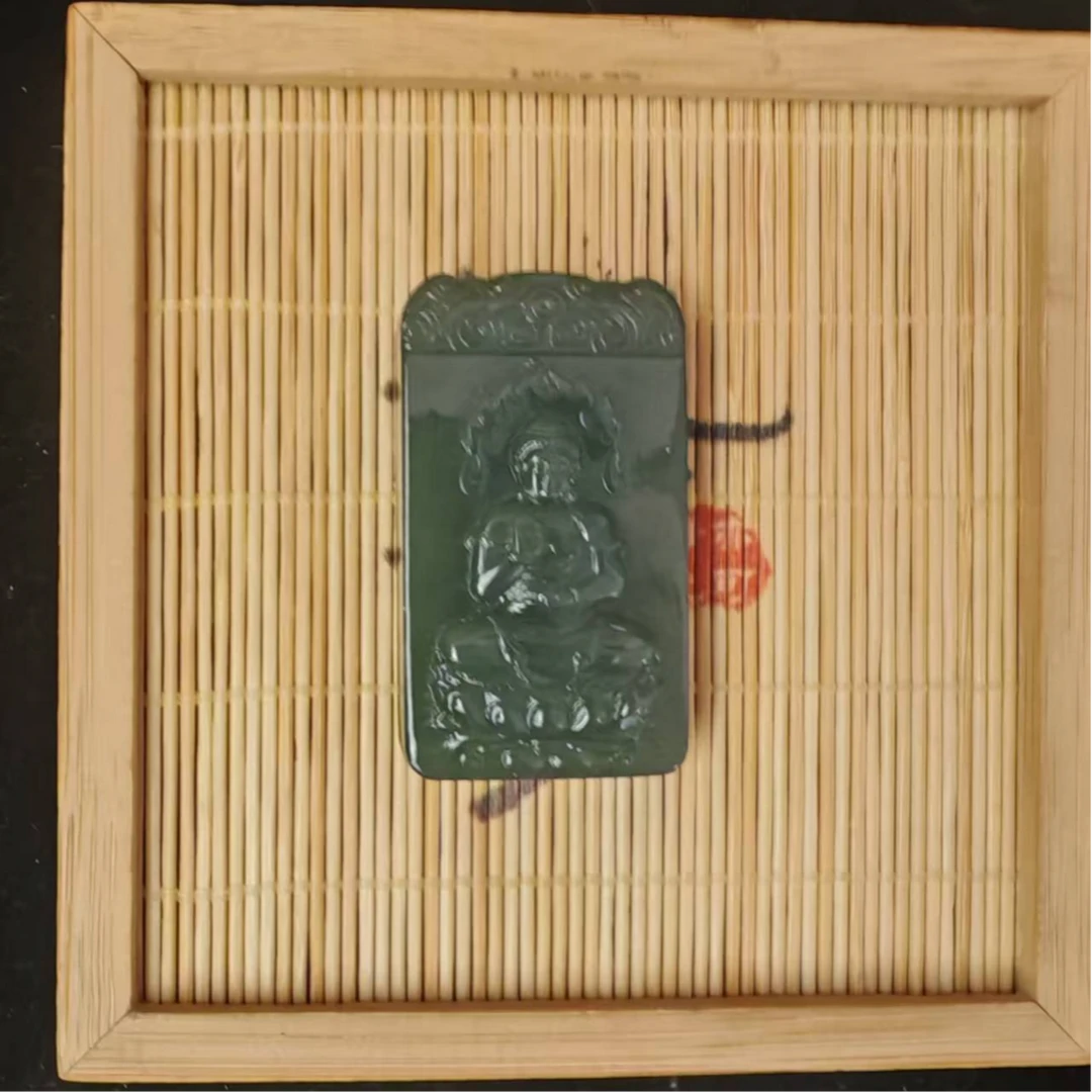 和田玉不动明王吊坠4415