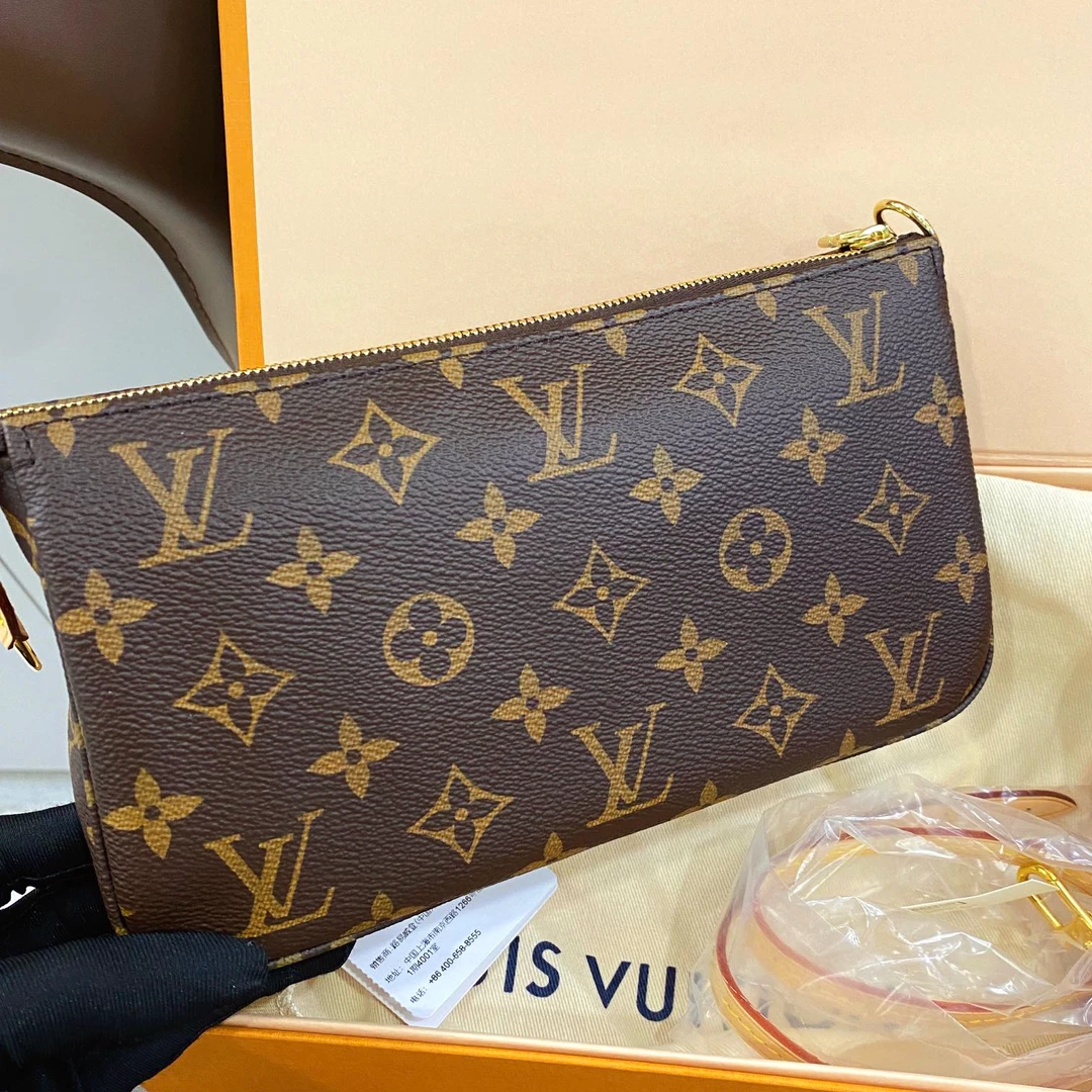 99新 LouisVuitton/路易威登 老花大麻将包芯片款