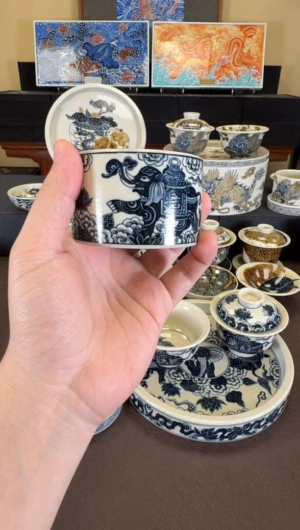 二号釉太平有象扳指杯