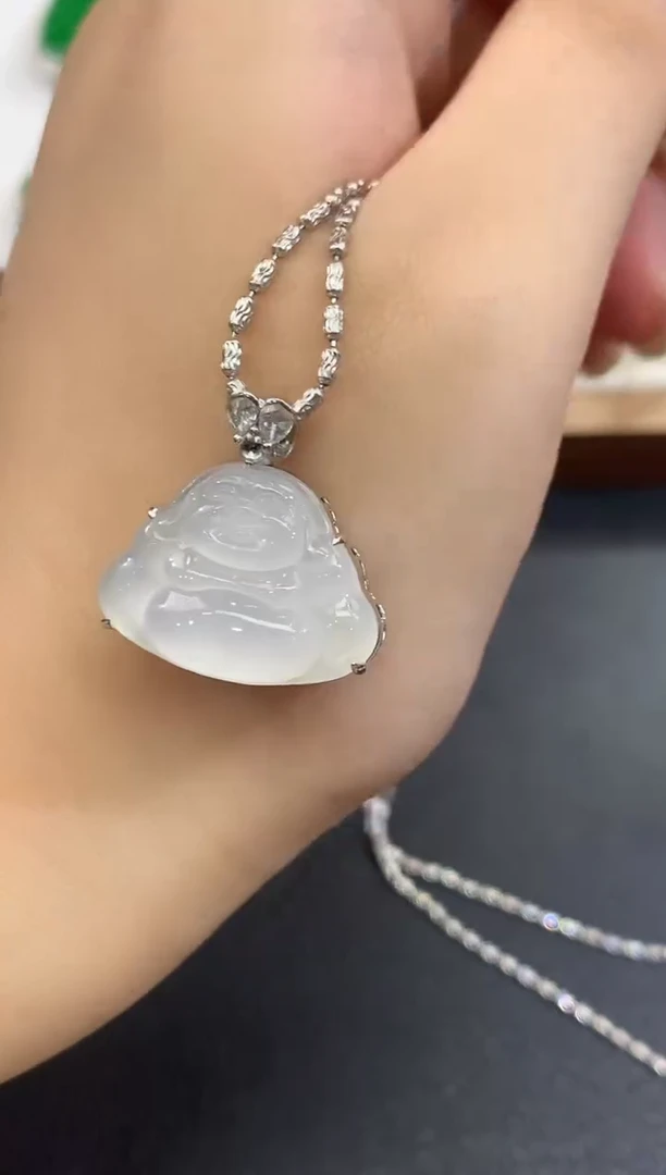 吊坠(不含链)18K金镶嵌翡翠30-吊坠