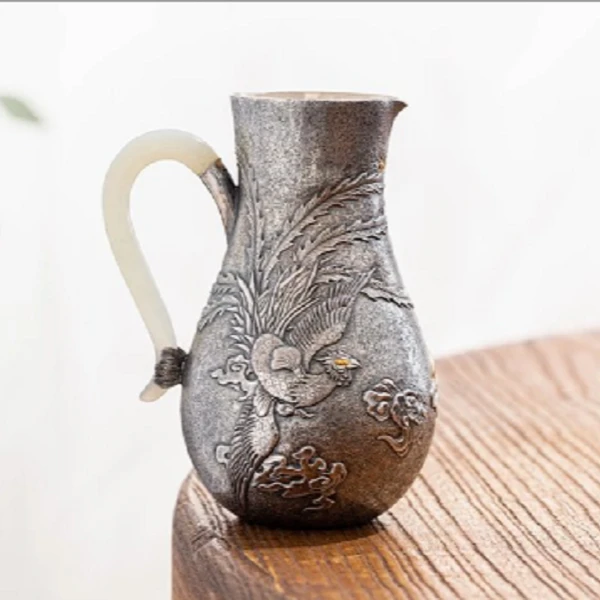 【茶壶大魔王】手工艺品錾刻凤凰银公杯家用分茶器分酒器FNN2318