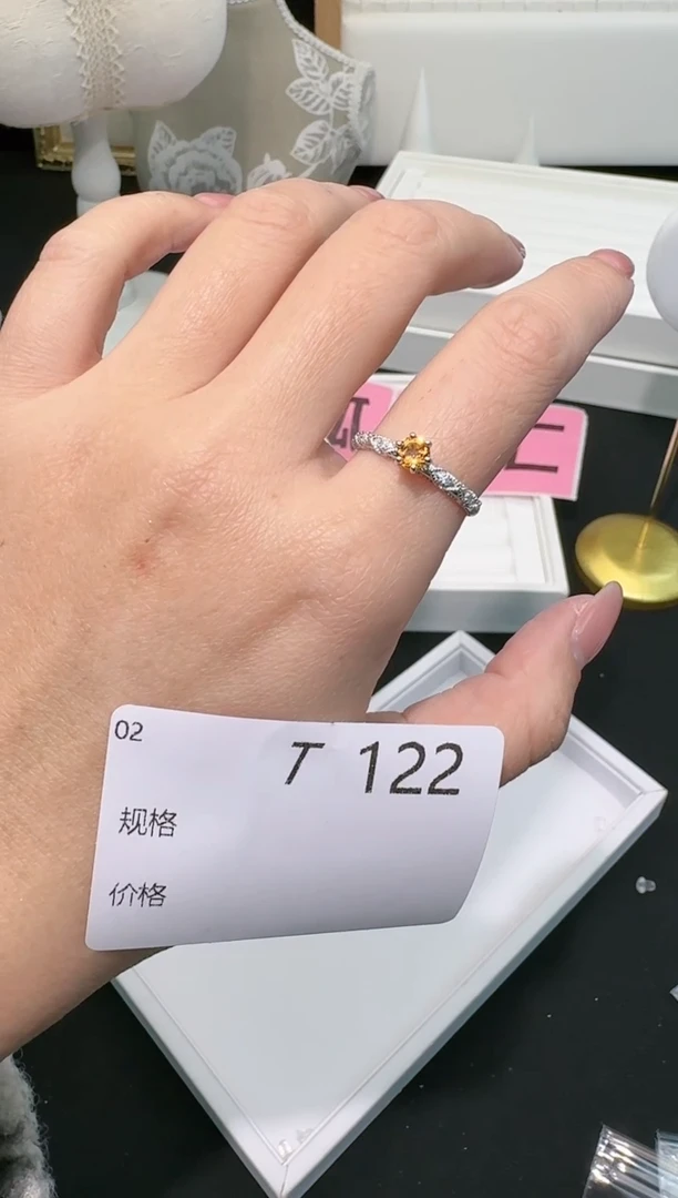 【闪购商品】水晶戒指银S925镶嵌多样性发一T122