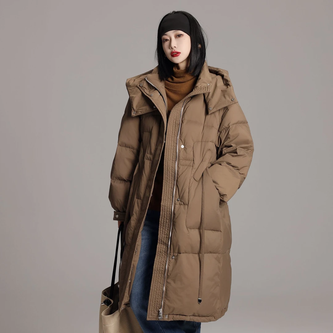 长款宽松加厚极寒羽绒服保暖首要连帽简约设计-83078