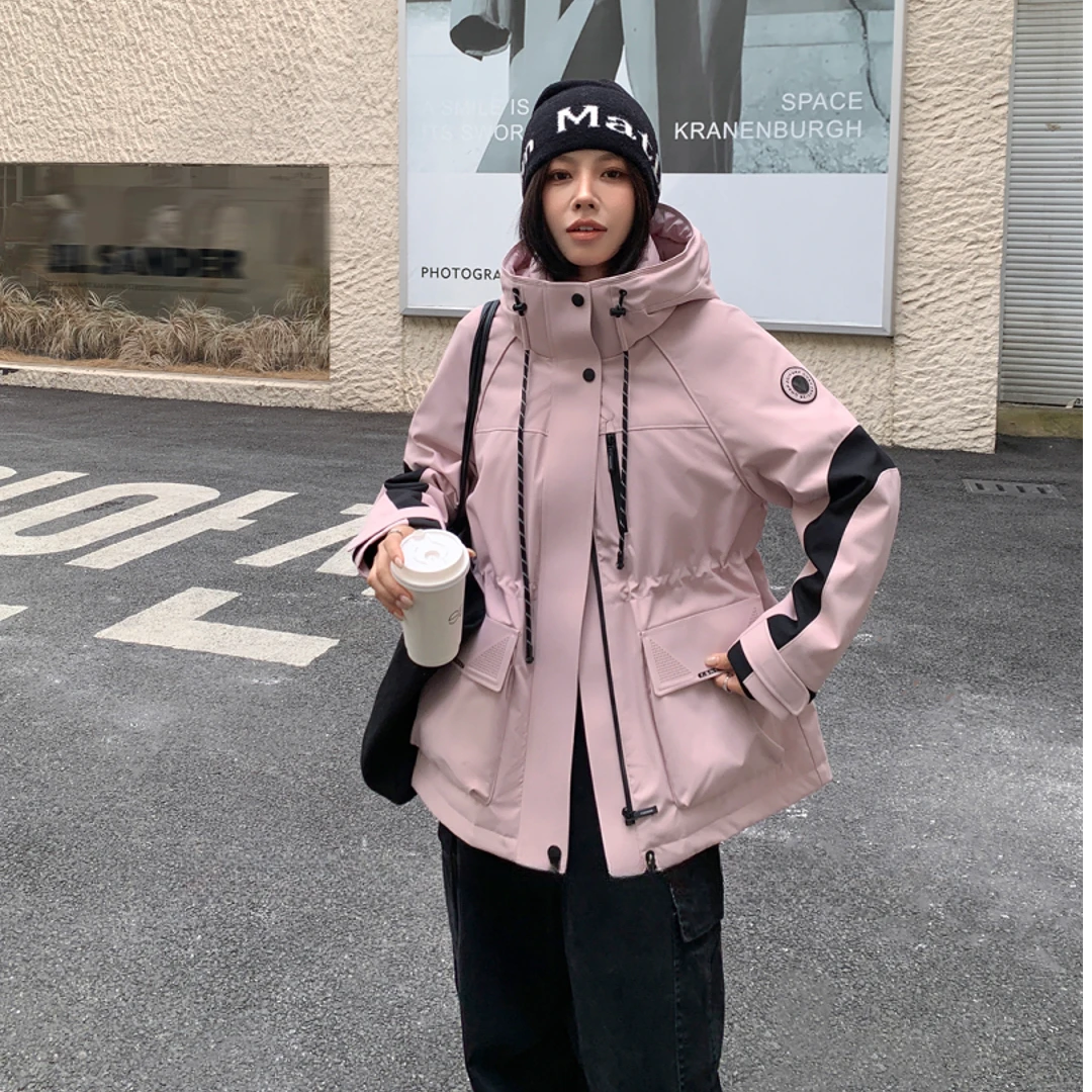 【MY SHAN】冬季新款欧货时尚连帽工装宽松高级感冲锋衣鹅绒服58871