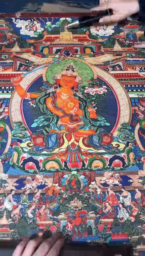 卷轴画龙妹的唐卡tk16