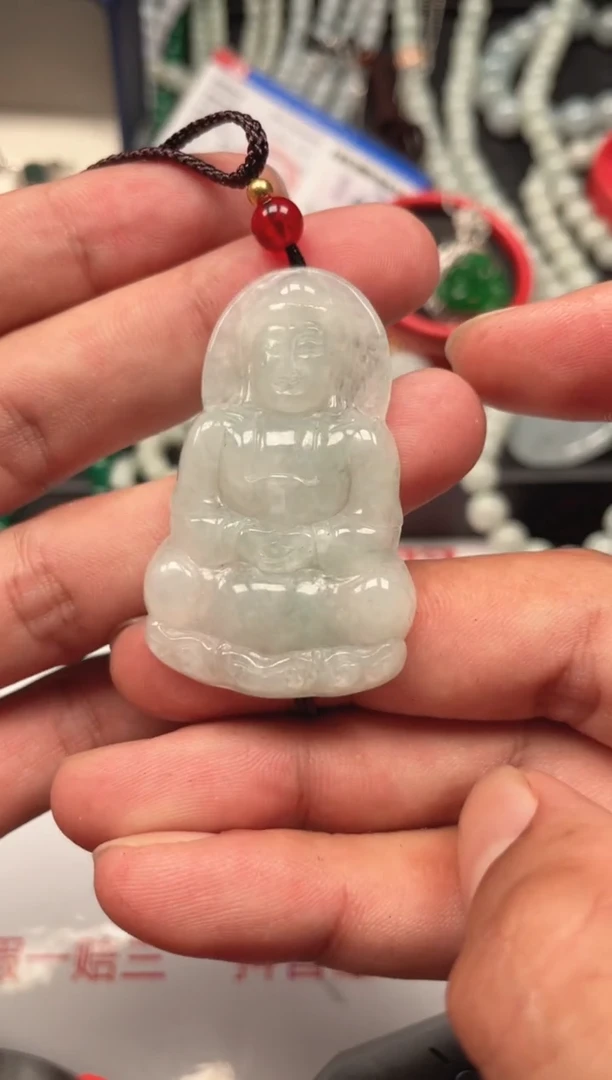 颈饰未镶嵌翡翠纯天然缅甸翡翠A货观音