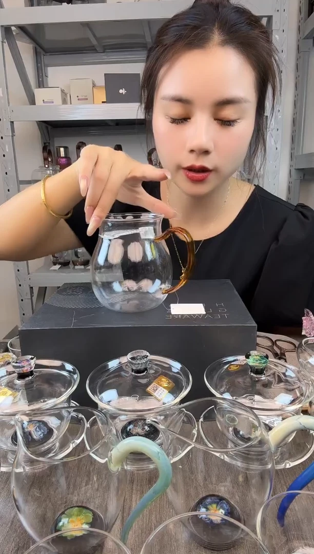 手工艺品玻璃禾器 观禄煮茶器 琥珀色