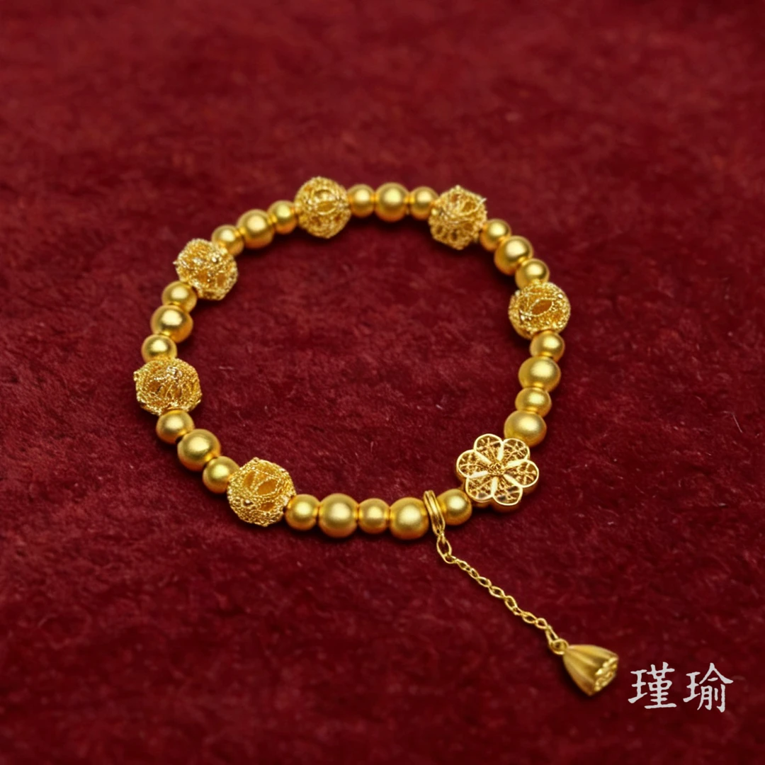 K03105黄色镂空球豆豆手链多样性发货47380