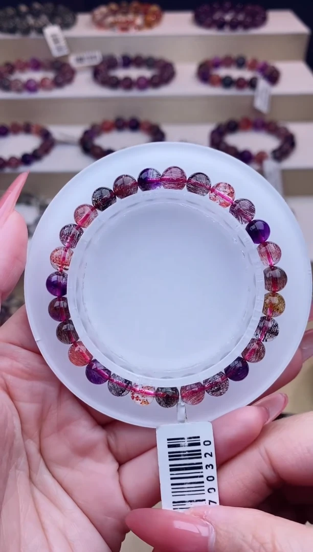 未镶嵌手链水晶黑加仑超七单圈6m+