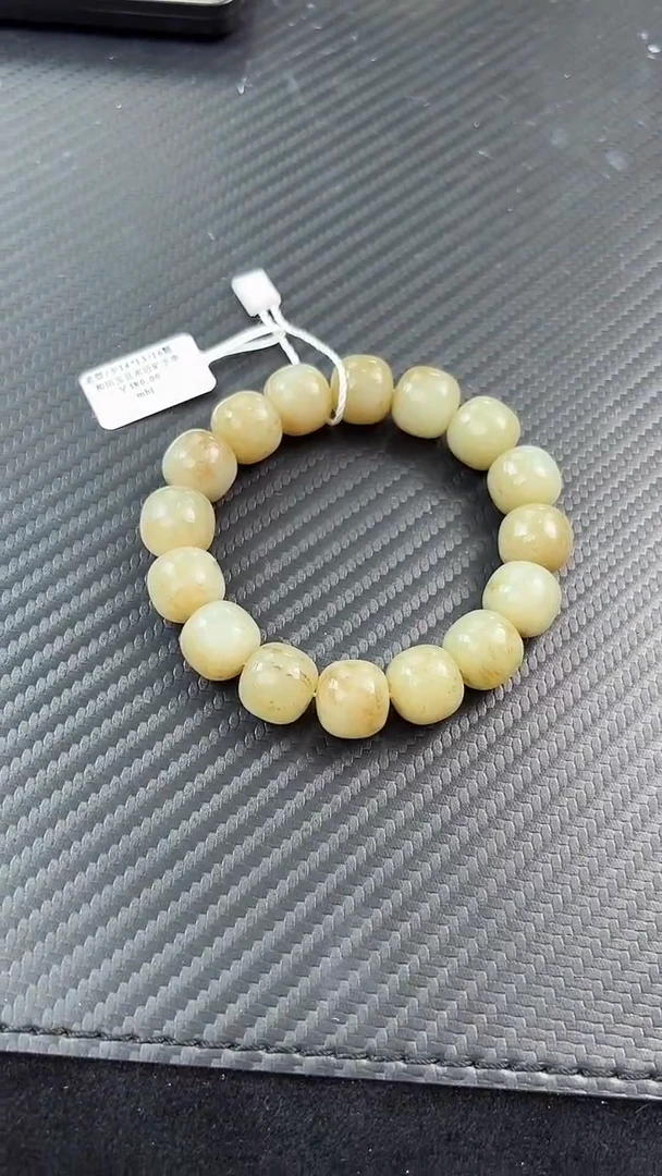 手串未镶嵌和田玉且末近矿微色差卡14手串