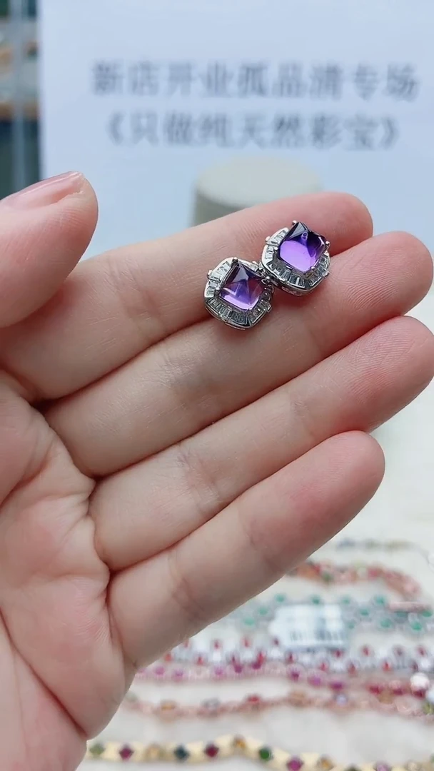 银S925镶嵌耳饰水晶225ZB1117产品一个（多样性）