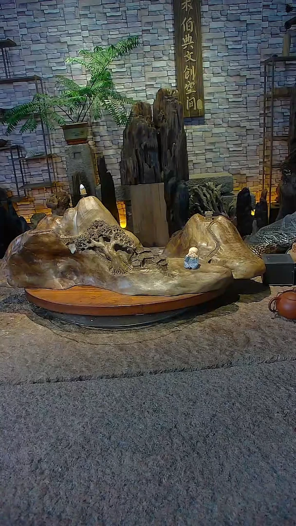 木金丝楠木山水摆件