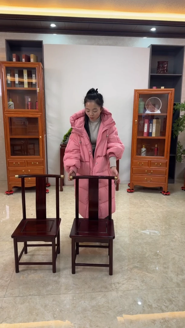 黑酸枝木类家具南美黑酸枝靠背椅1对