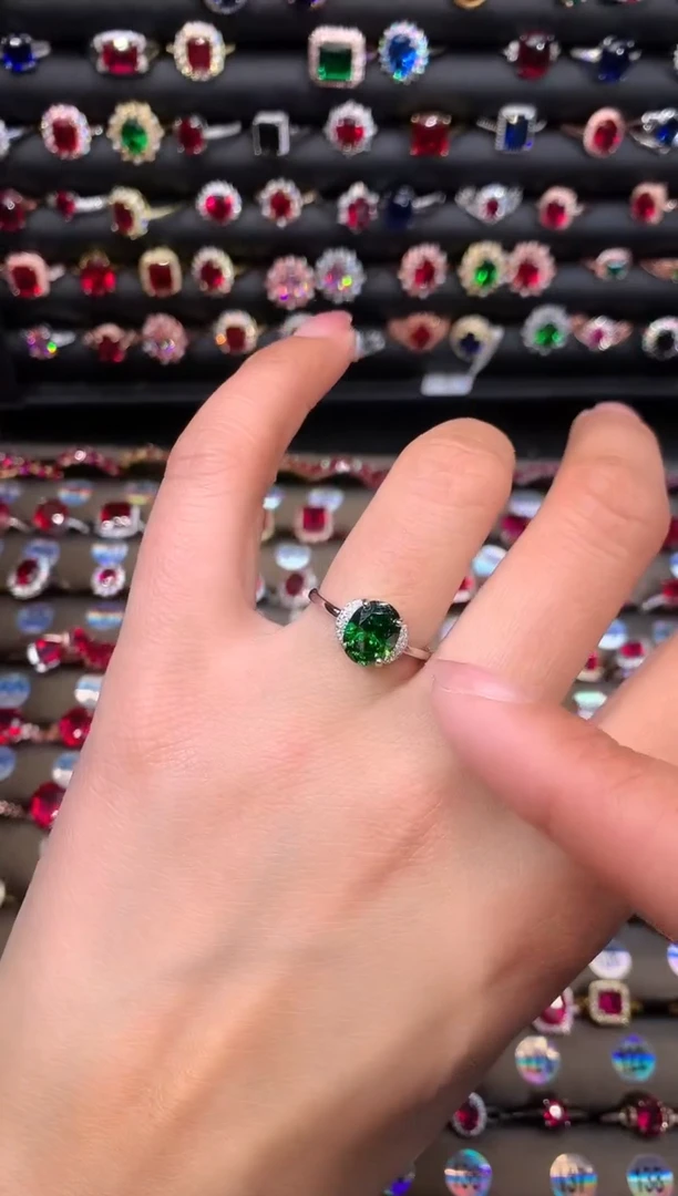 【闪购商品】透辉石戒指银S925镶嵌79