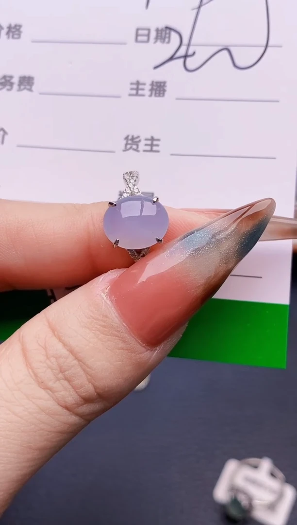 银S925镶嵌戒指翡翠6618