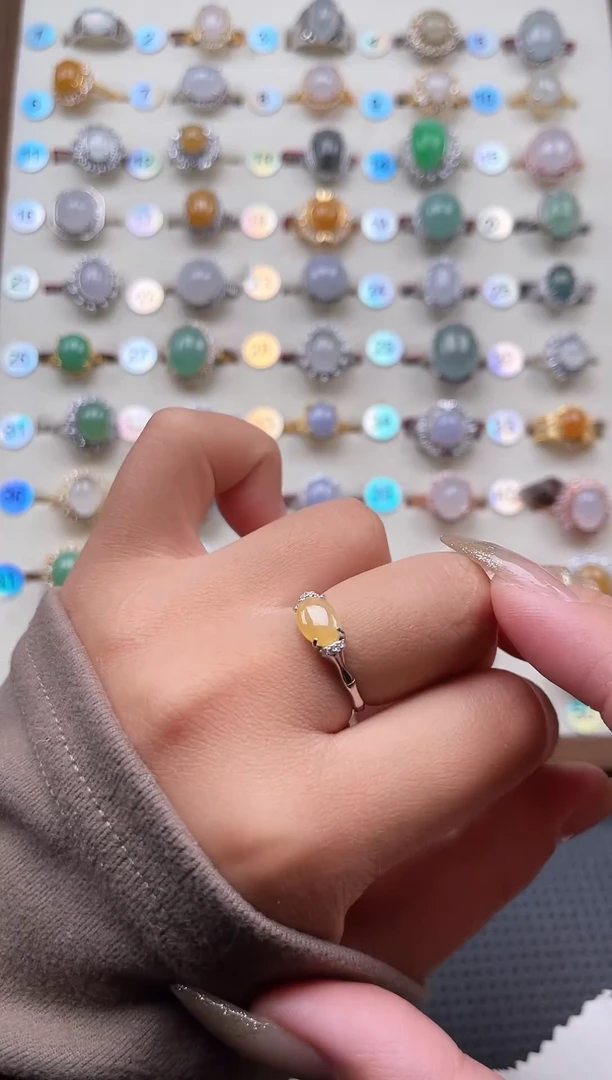 【闪购商品】翡翠戒指银S925镶嵌天然A货翡翠戒指