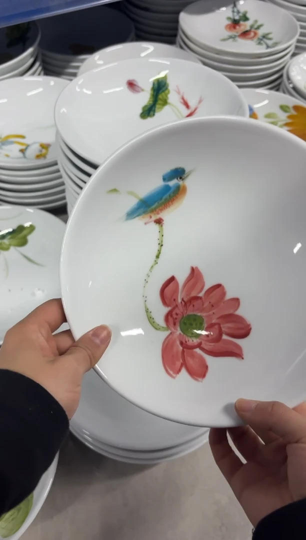 景德镇手绘釉中彩（食品级）圆深盘