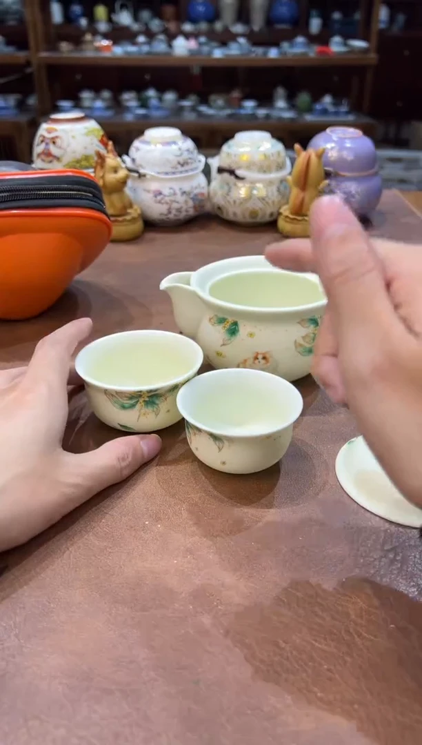 真的很便宜超好看会开片的旅行茶具