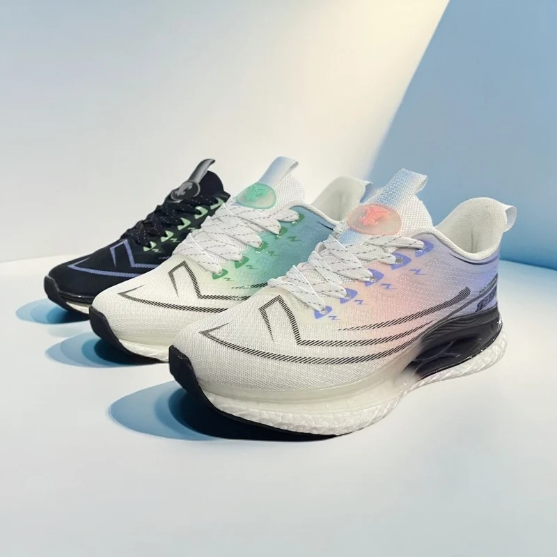 夏季男士时尚百搭休闲轻便透气网面爆米花软底跑步运动鞋2036