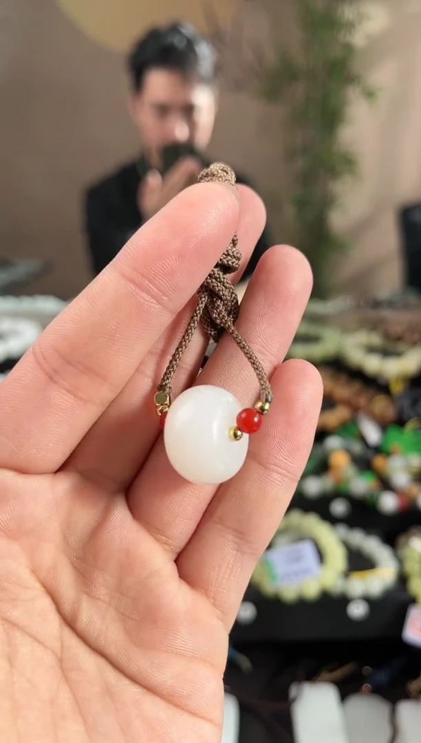 【闪购商品】和田玉平安扣未镶嵌且末天泰白玉小平安扣微色差