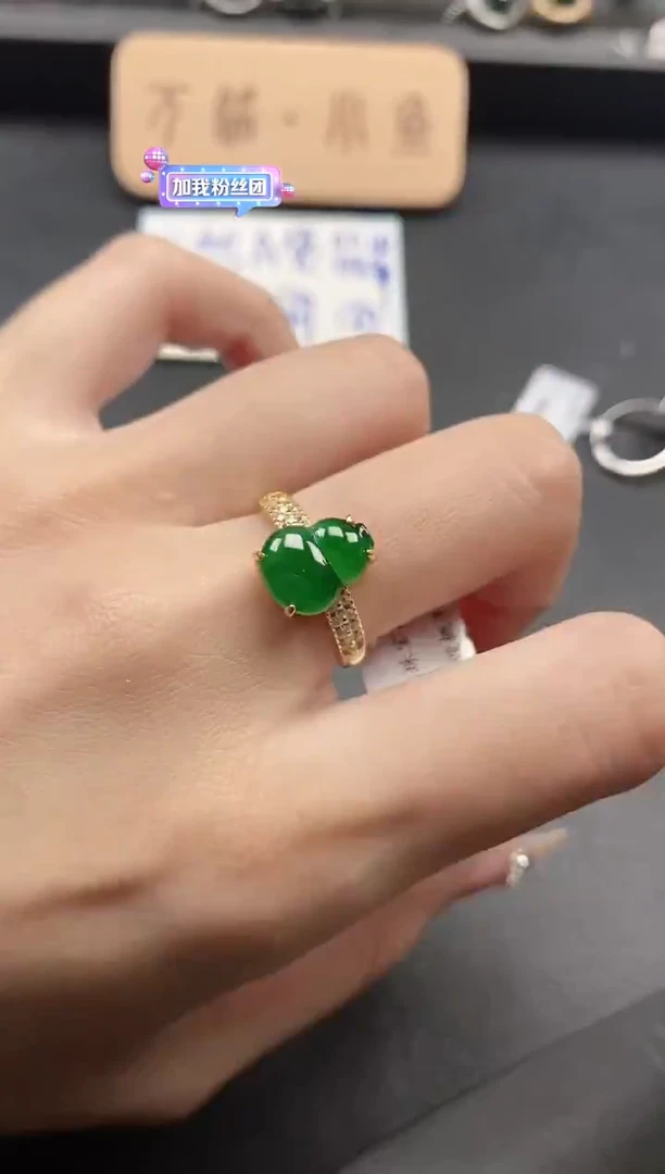 银S925镶嵌戒指翡翠51151