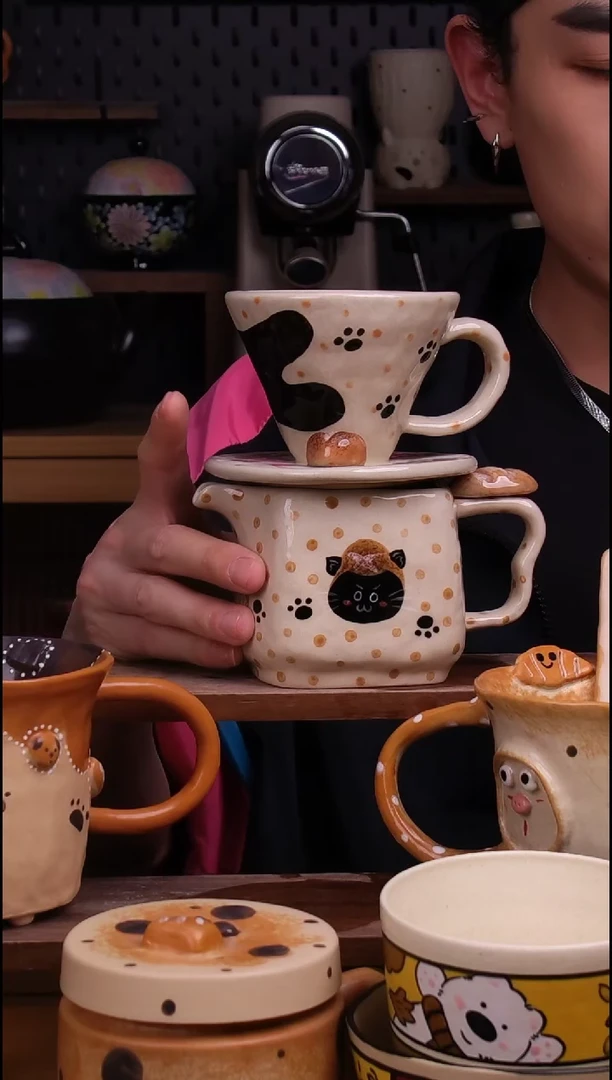 杯子景德镇可爱设计师款陶瓷（2件套）