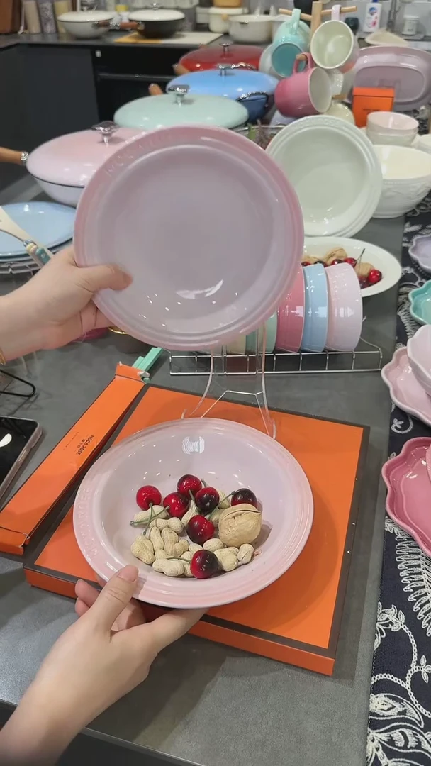 【闪购商品】瓷【2个装】樱花粉草帽盘-20cm