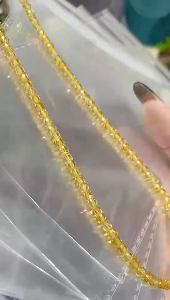 【闪购商品】锆石苏联钻项链银S925镶嵌黄色99