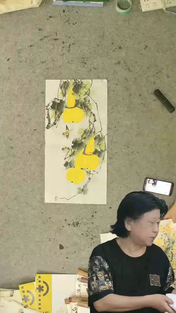 国画四尺四裁  花鸟     葫芦