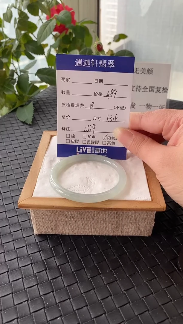 未镶嵌手镯翡翠53.5圈口 C529编码