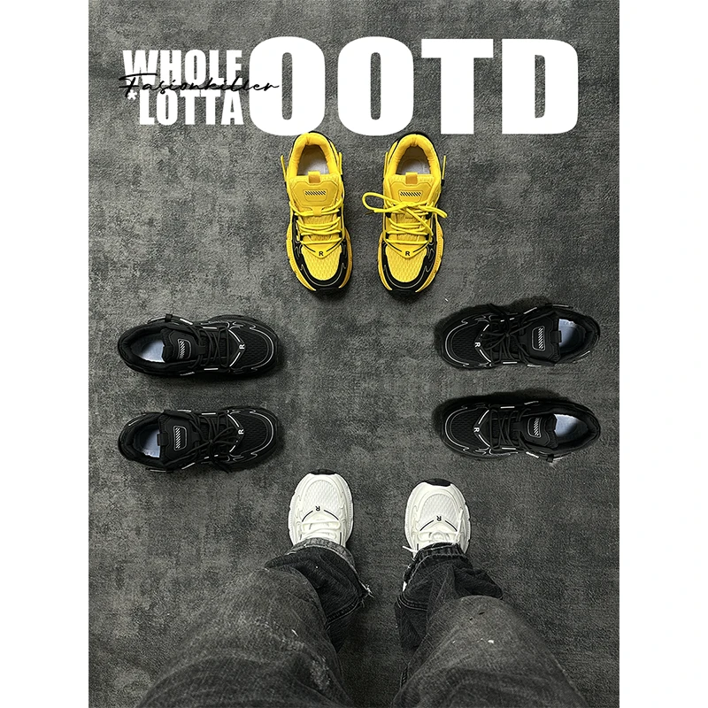 NewRockStarChoppa老爹鞋男透气潮鞋 春季厚底增高休闲百搭运动鞋