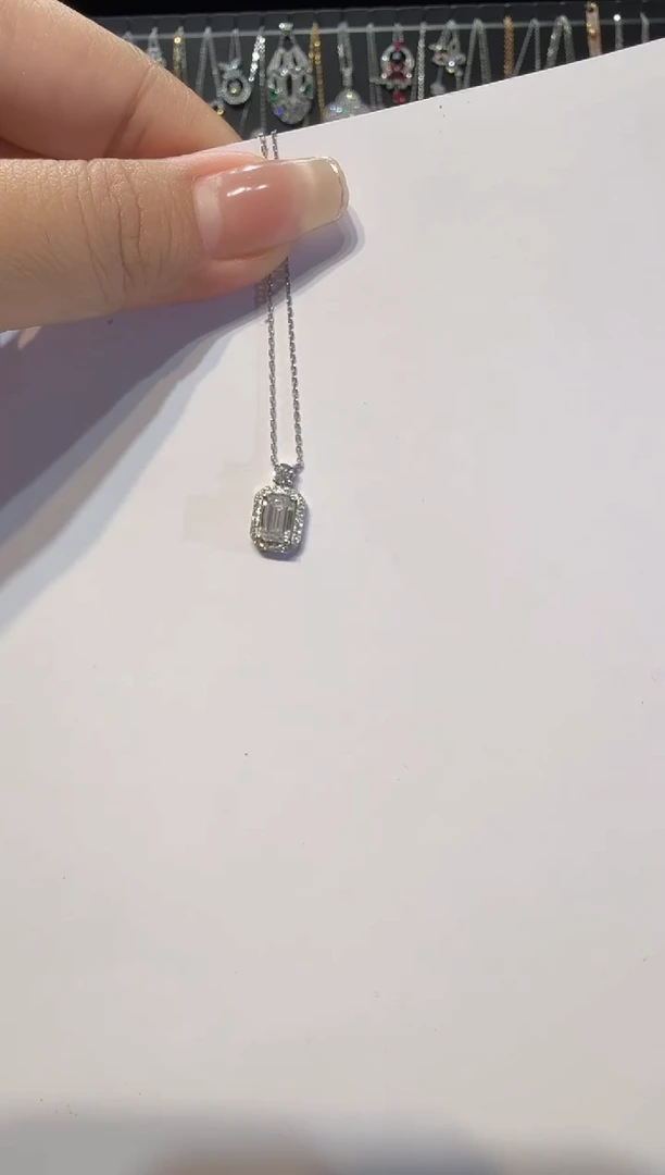 铂Pt950镶嵌实验室培育钻石项链