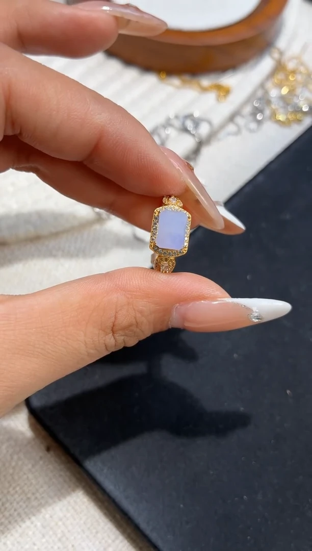 银S925镶嵌戒指翡翠戒指