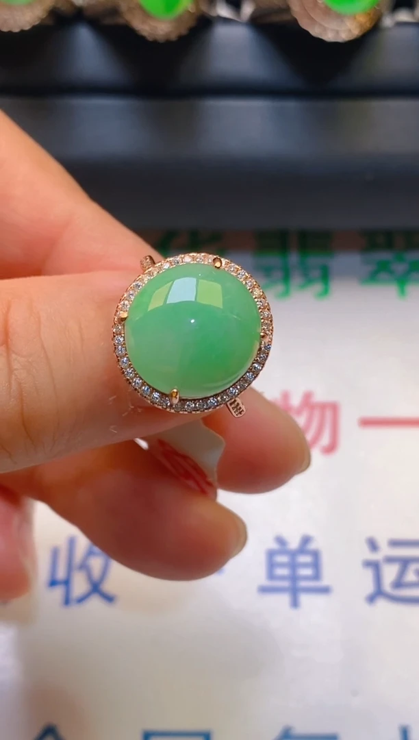 【闪购商品】翡翠耳饰银S925镶嵌天然A货翡翠1