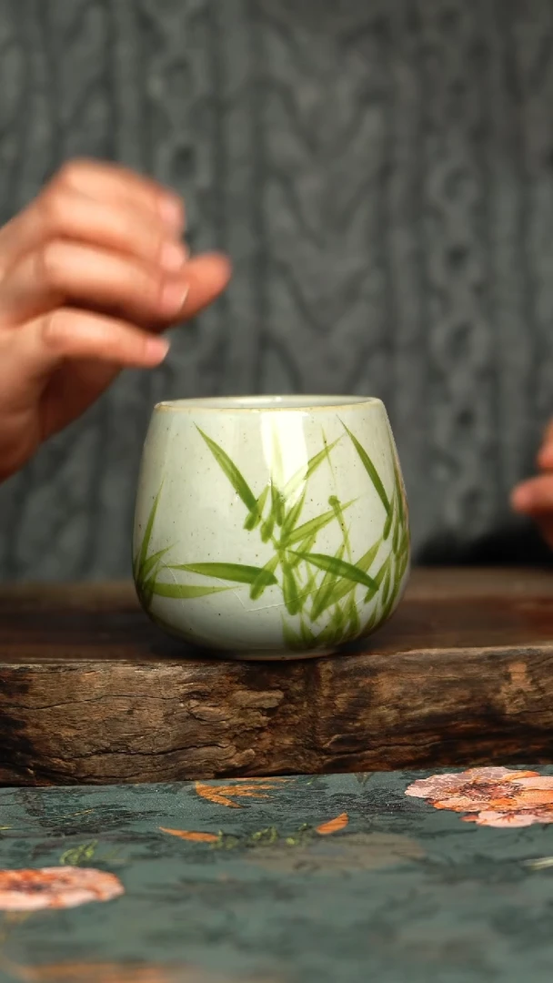 【闪购商品】杯釉下彩手工手绘同款陶器