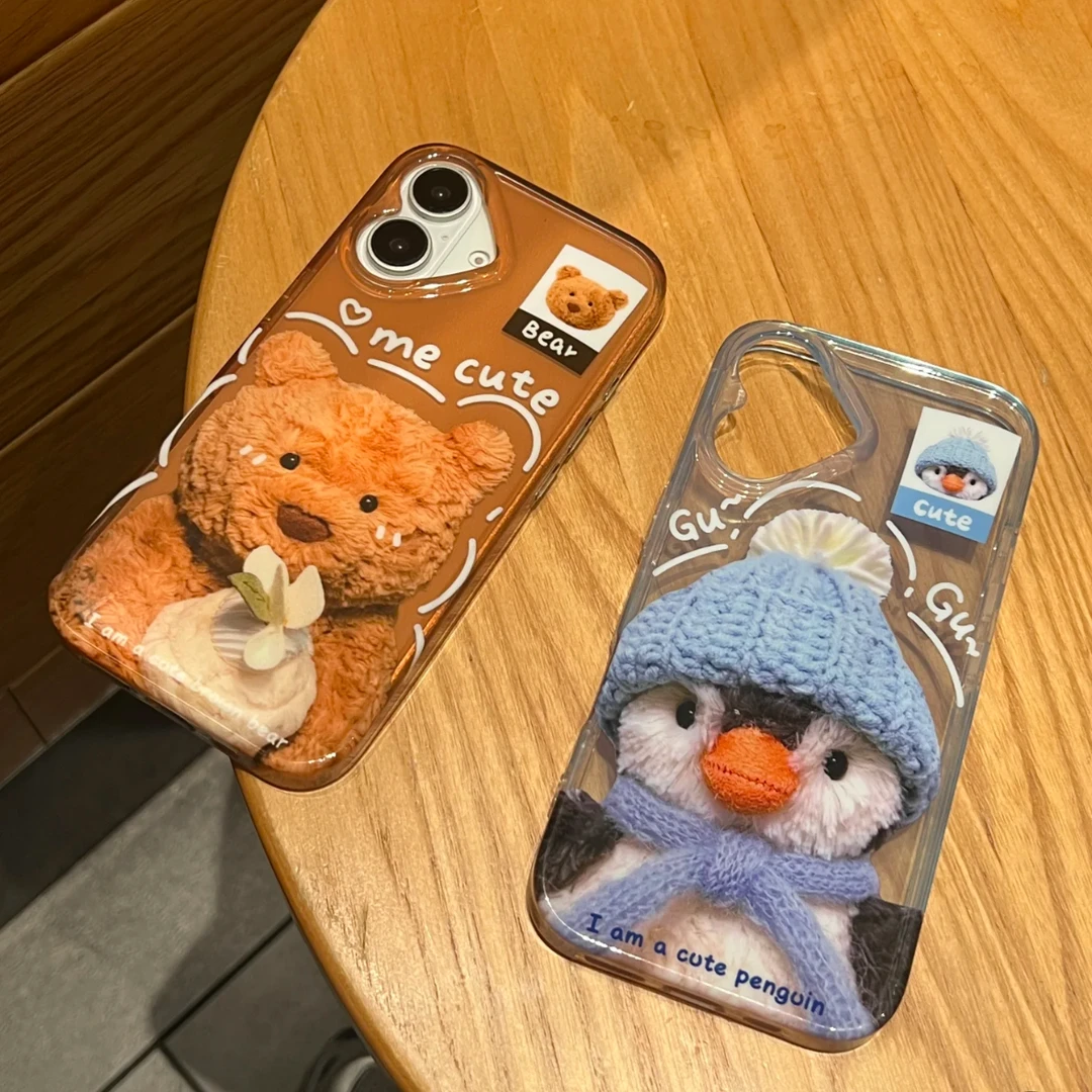 帽子企鹅适用苹果16/15手机壳iphone13pro12女14小米oppo华为vivo