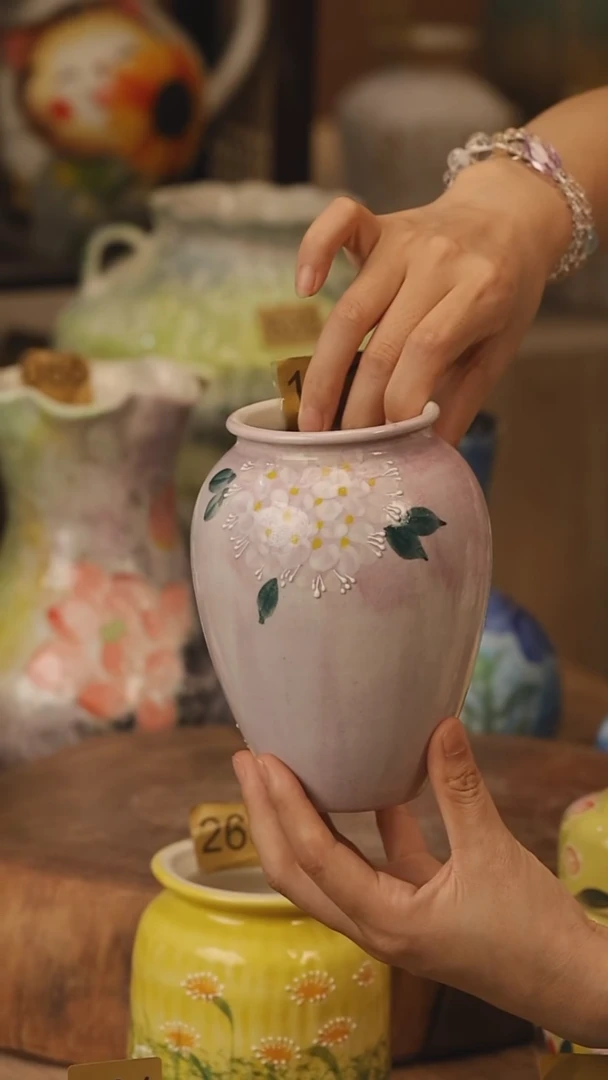 陶瓷172景德镇设计师手作花器摆件侘寂风
