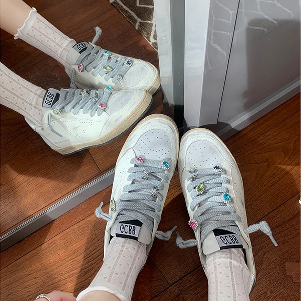 小众复古做旧星星小白女2025春夏季新款韩国鞋子女ins潮牌百搭