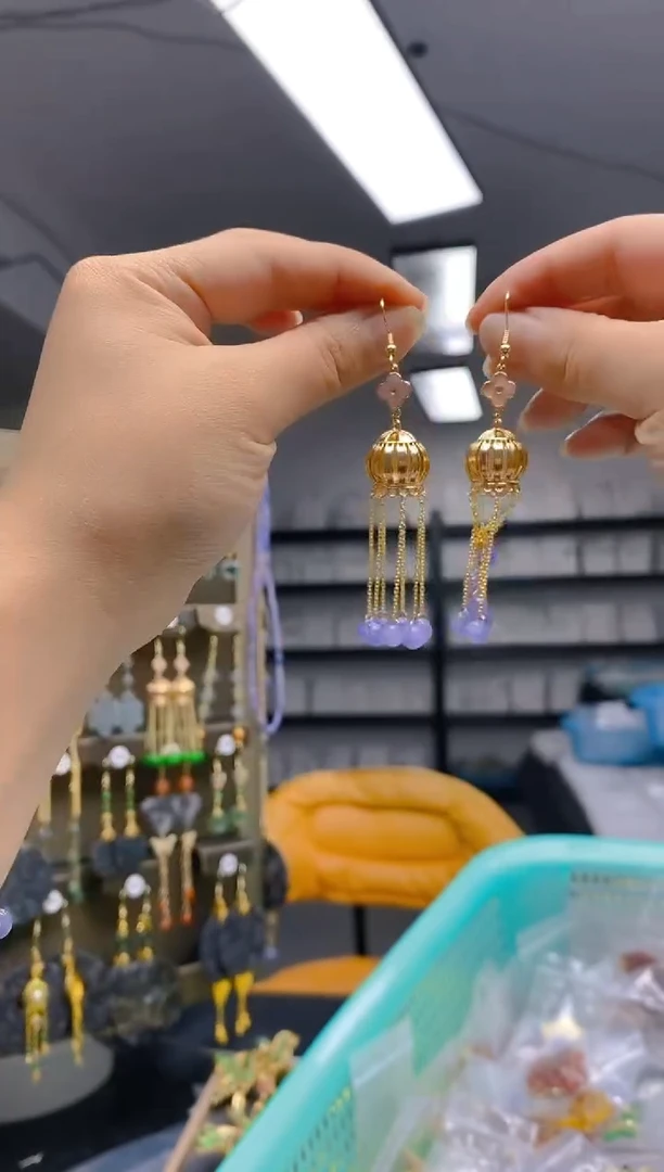 翡翠合金耳饰0159翡翠耳钩