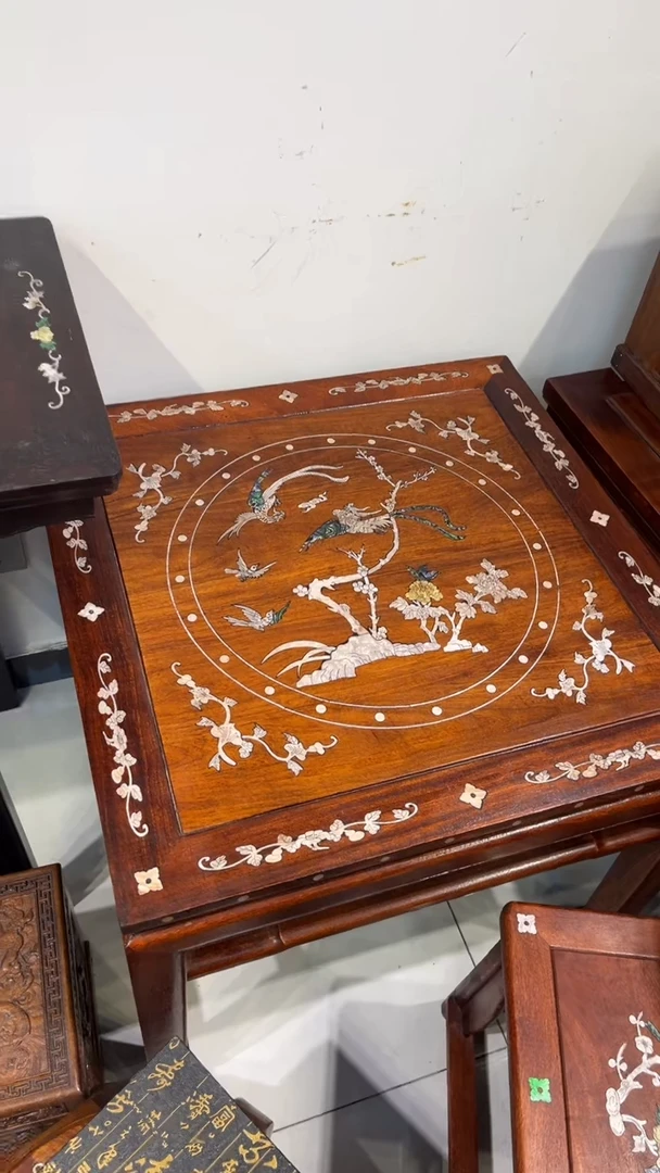 【闪购商品】木喜鹊登梅螺钿八仙桌