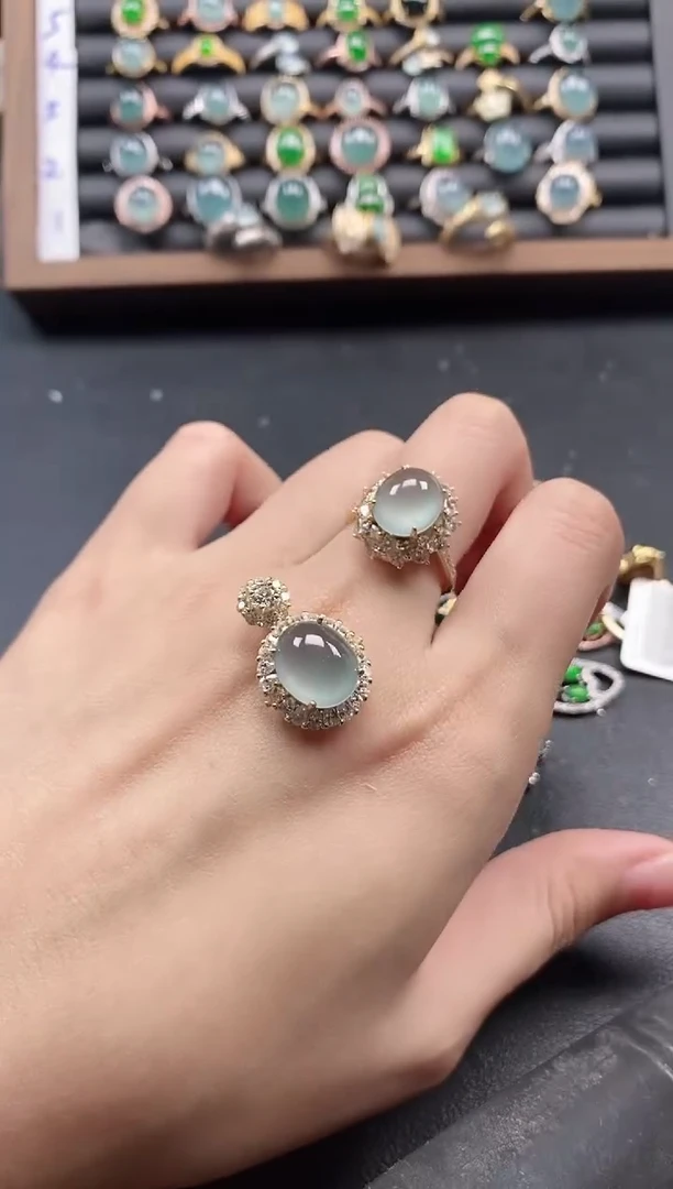 银S925镶嵌戒指翡翠51151