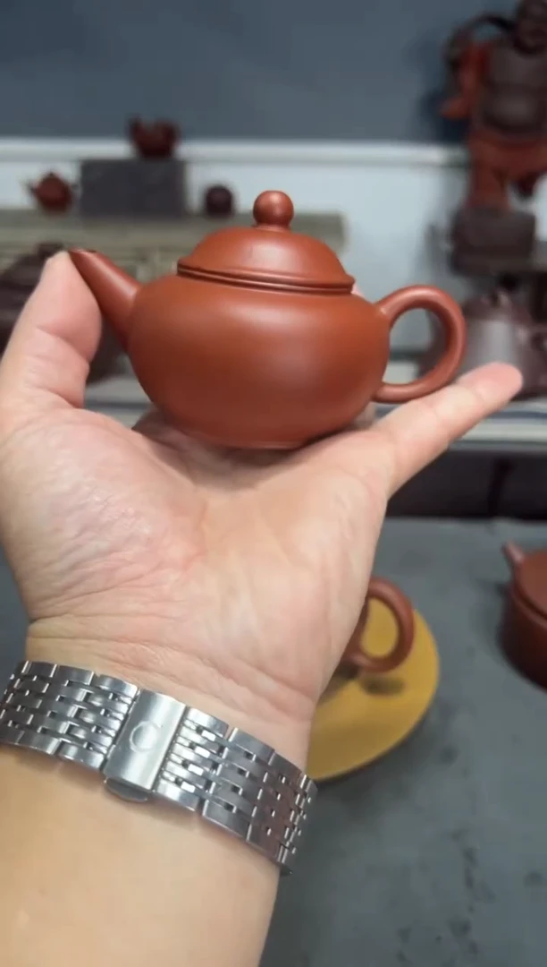 茶壶紫砂生砂朱泥小水平(瑕疵)