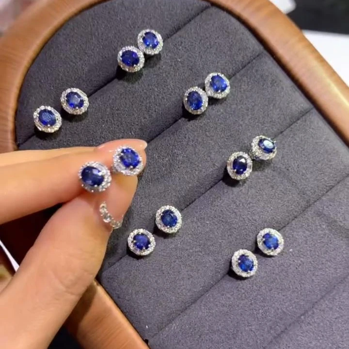 【逍遥】蓝宝石耳饰*001/177/多样性发/1对