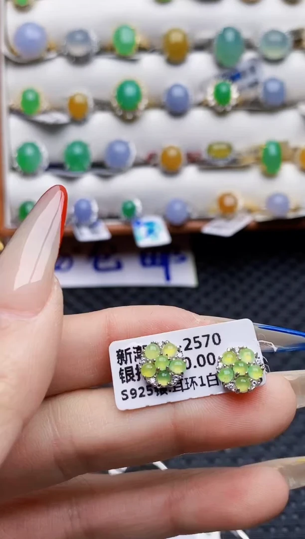 银S925镶嵌戒指翡翠3958