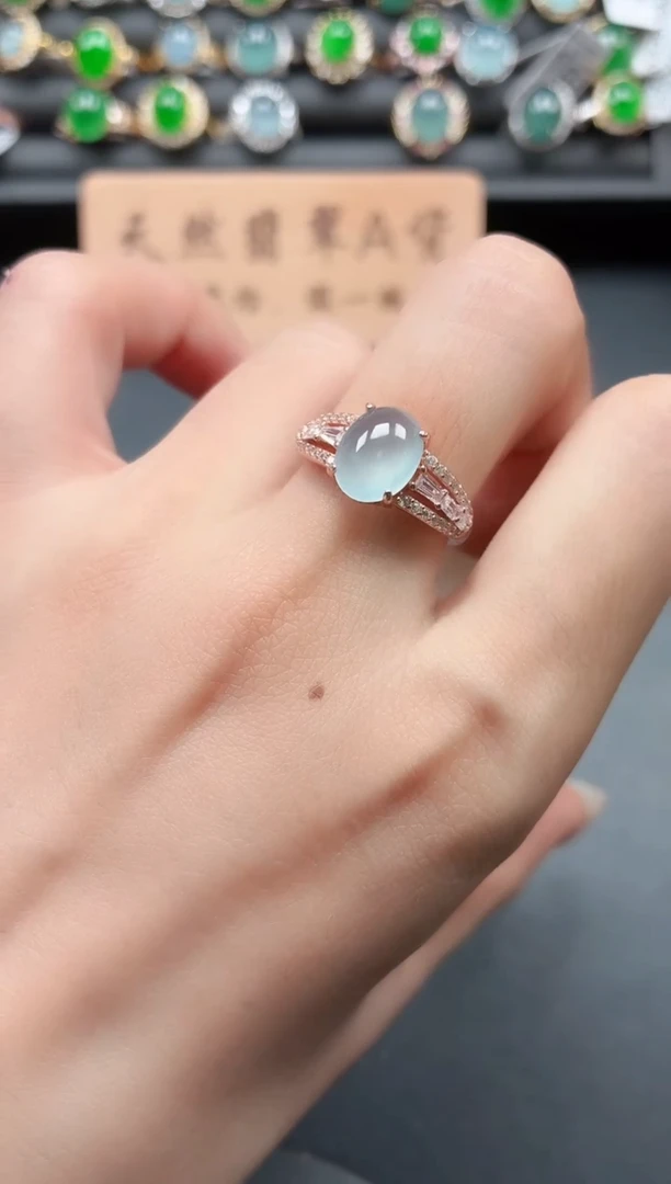 银S925镶嵌戒指翡翠11