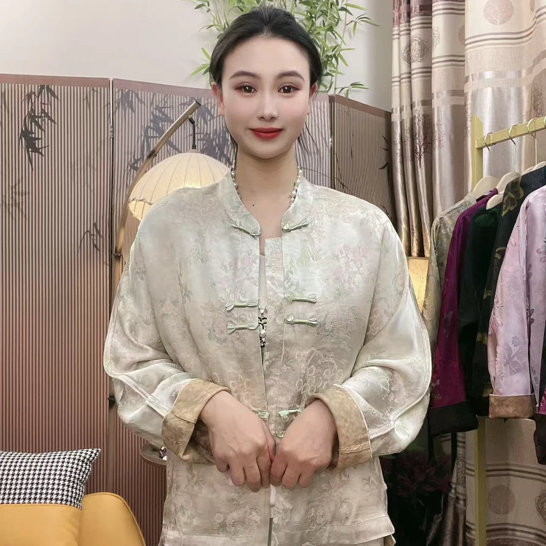 【水木年华】25新款春季新中式时尚国风老料香云纱外套