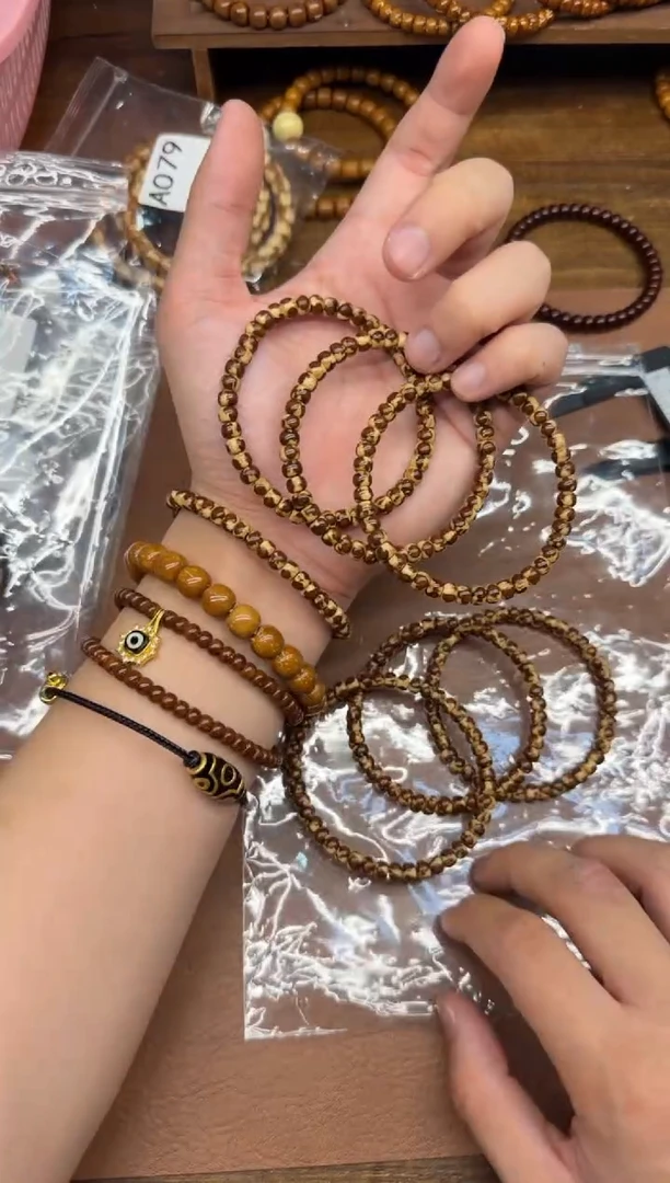 手串紫金鼠A693 三花咖皮鼠尖纯肉 5*6