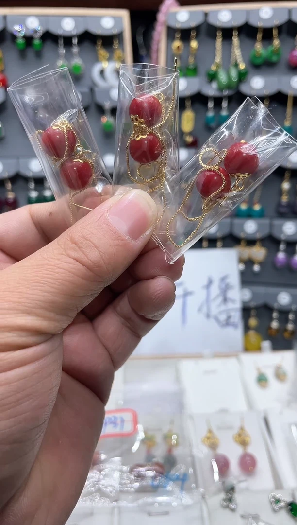 【闪购商品】南红玛瑙耳饰14K金镶嵌时尚耳饰111