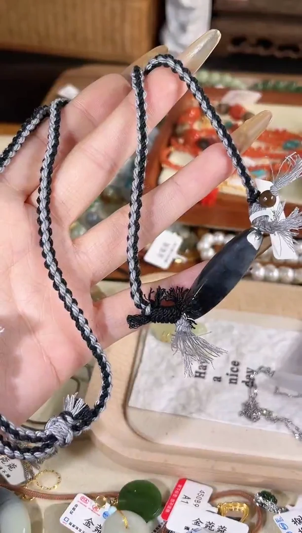 项链银S925镶嵌和田玉多样性发其一孤品默认微瑕