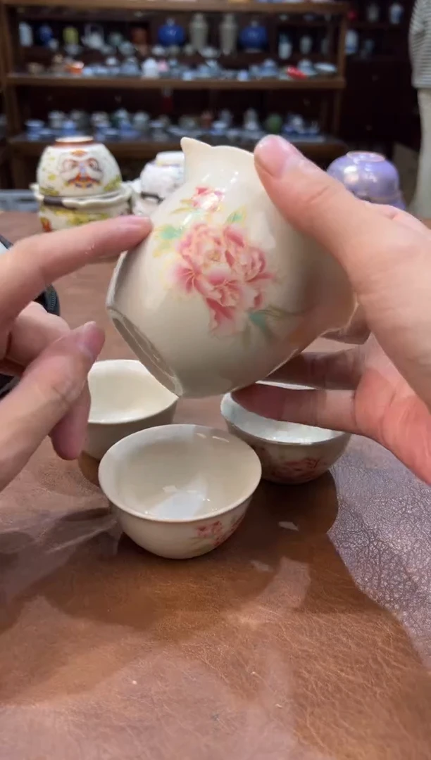 真的很便宜超好看会开片的旅行茶具